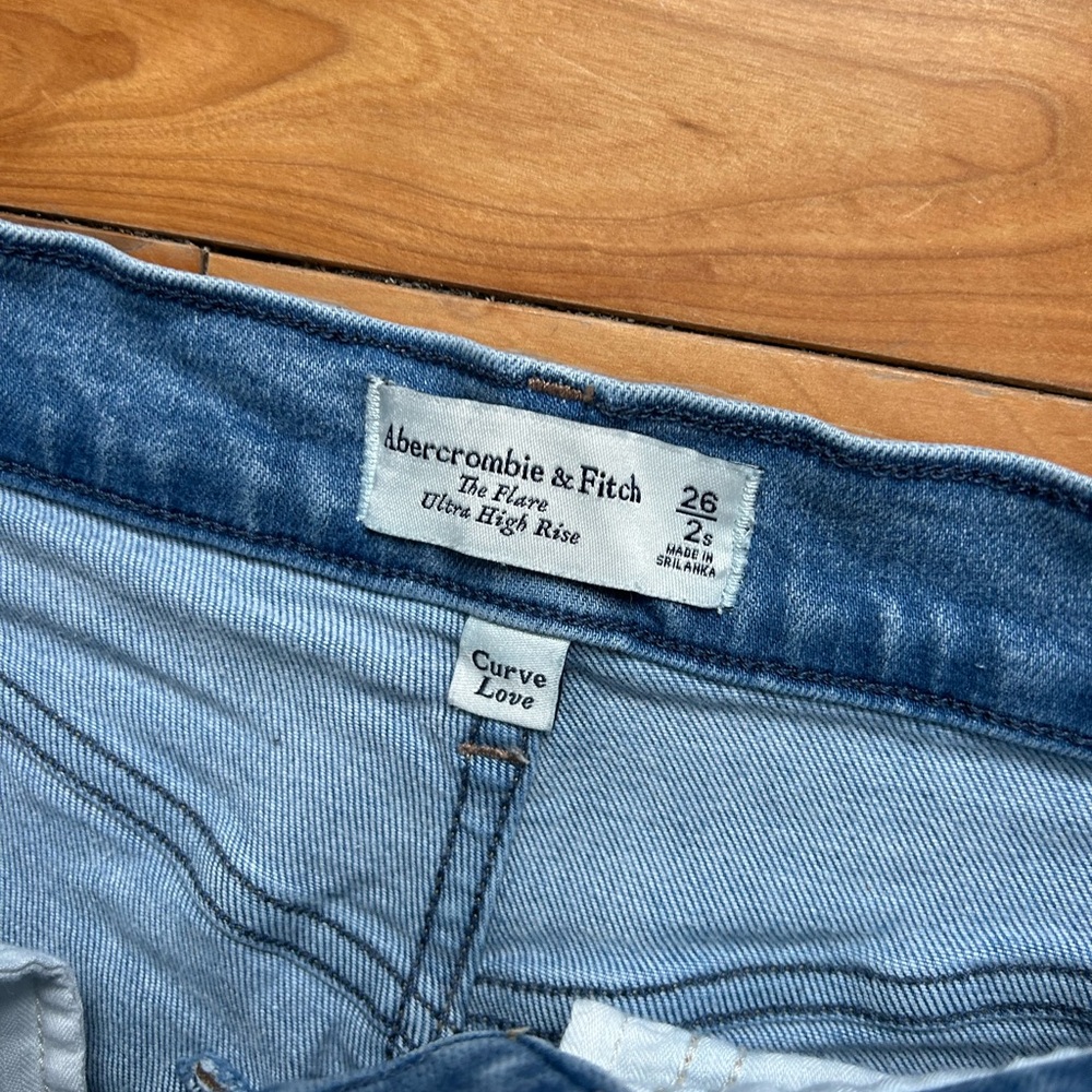 Abercrombie & Fitch Light Blue Ultra High Rise Flare Jeans